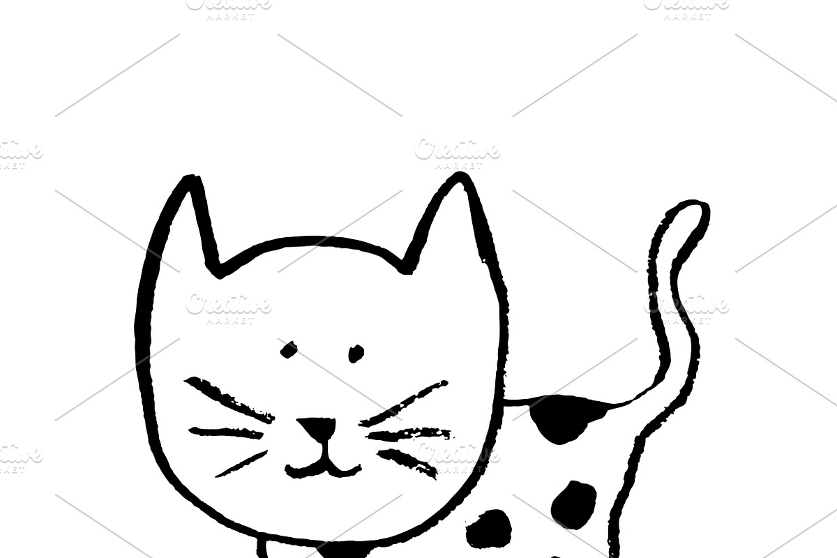 Ink Cat sketch in Illustrations - product preview 8