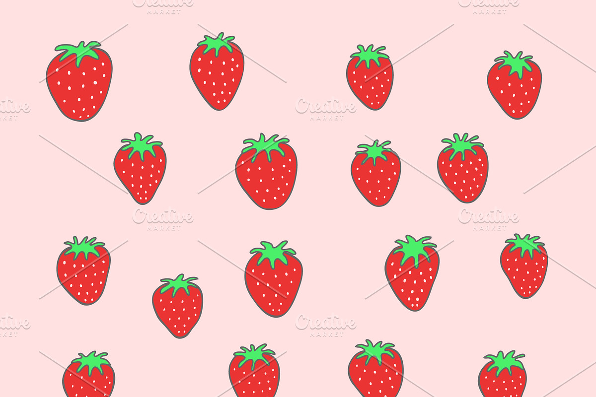 Strawberries pattern in Patterns - product preview 8
