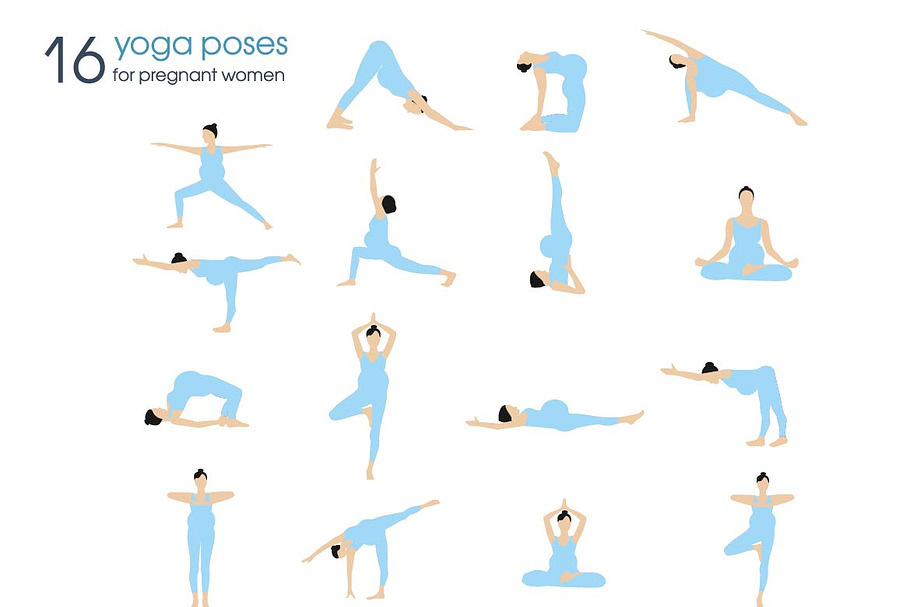 Yoga poses for pregnant women in Illustrations - product preview 8