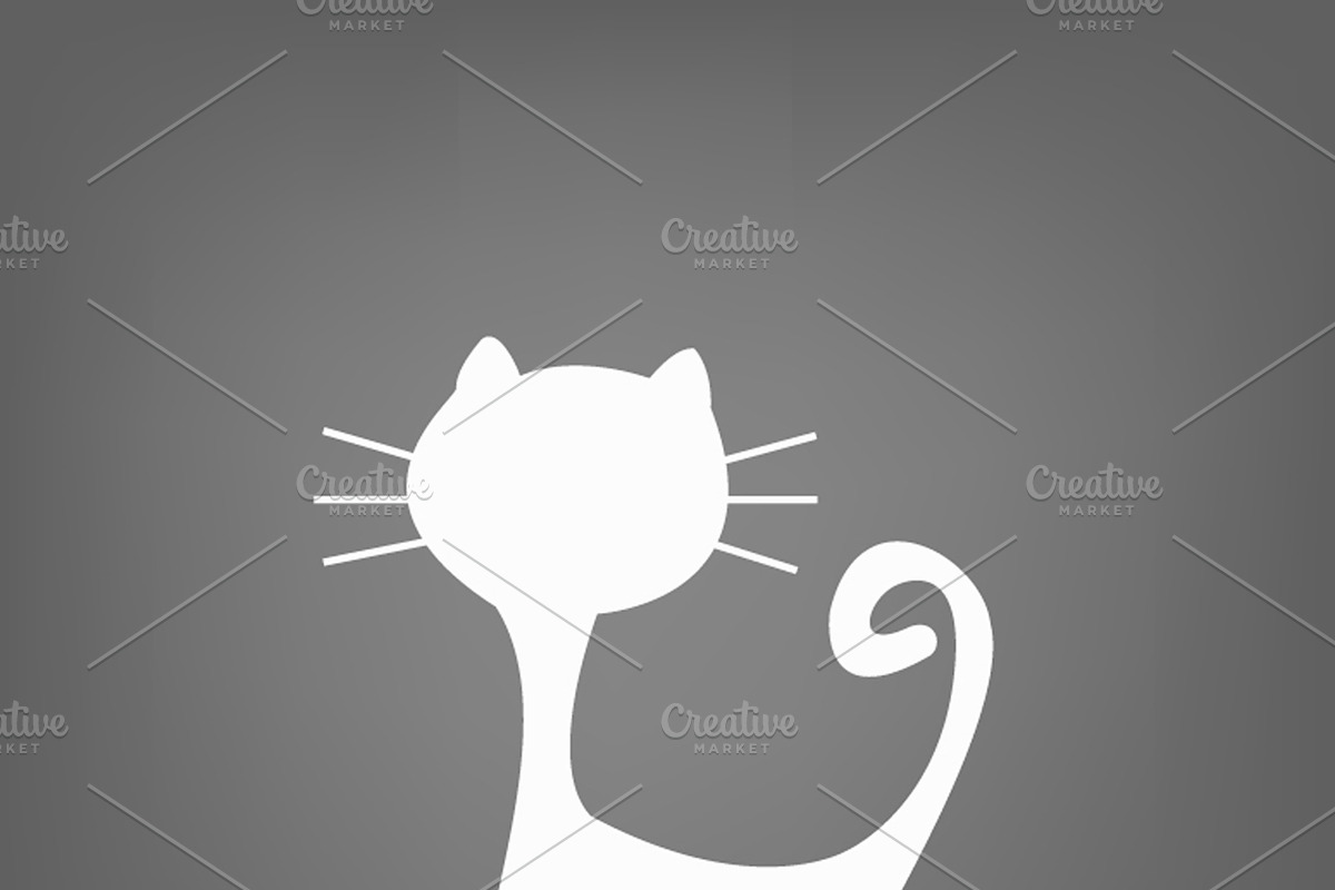 White Cat silhouette in Graphics - product preview 8