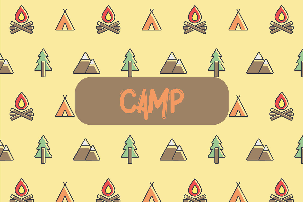 Camp icon pattern in Patterns - product preview 8