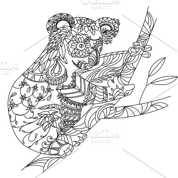 Patterned koala in Illustrations - product preview 1