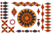 Set of mandala and geometric element