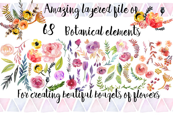 20% off-Watercolor 104 Elements! in Illustrations - product preview 2