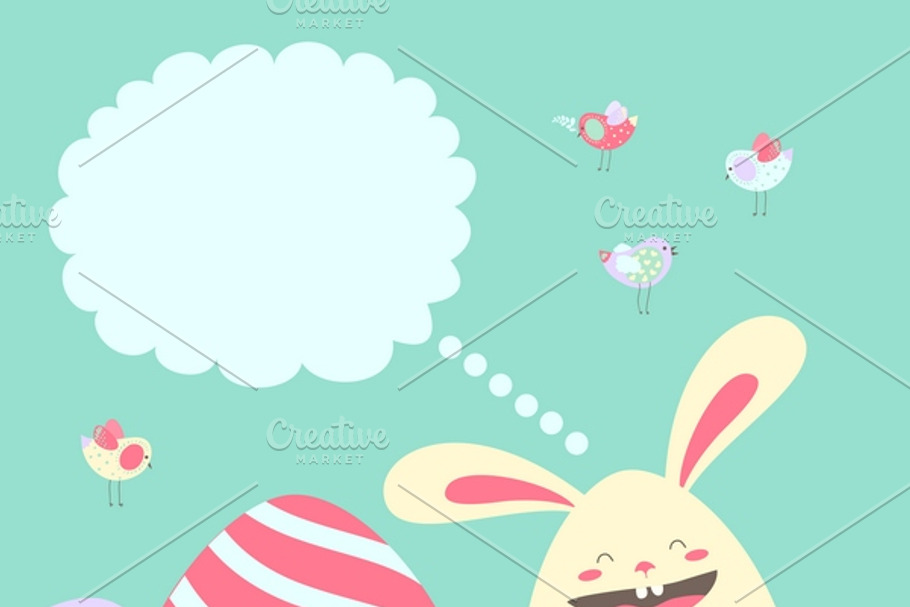 Easter bunny and easter eggs in Illustrations - product preview 8