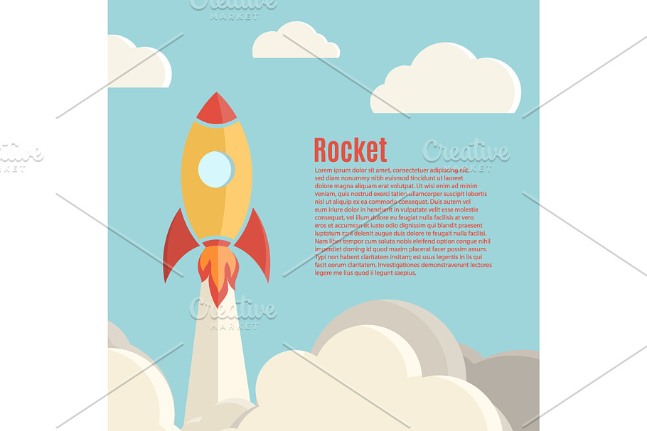 Rocket launch background. in Illustrations - product preview 8