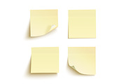Four yellow sticky notes.