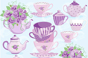 Lavender Tea Time Clipart AMB-1196