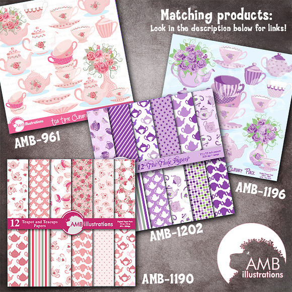 Lavender Tea Time Papers, AMB-1202 in Patterns - product preview 1