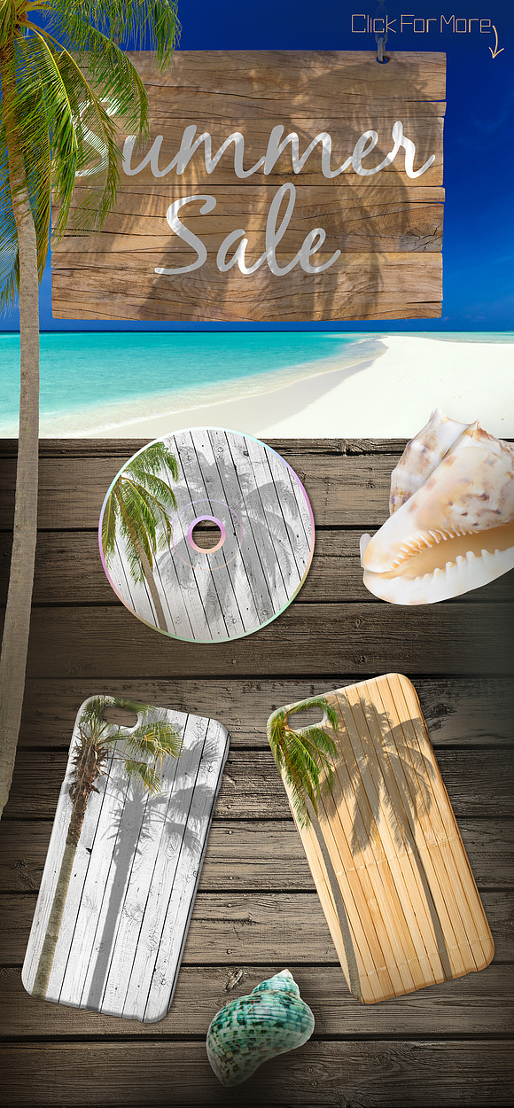 Palm Shadow Backgrounds in Flyer Templates - product preview 3