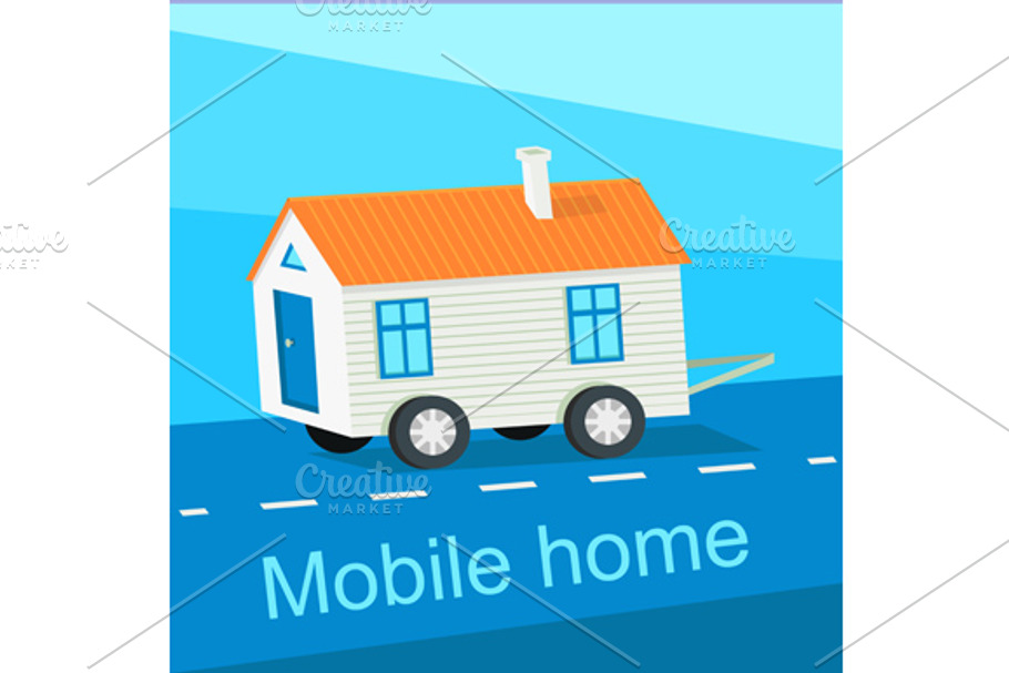 Mobile Home Flat Design Banner
