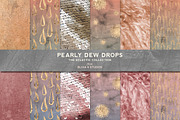 Pearly Dew Drops Watercolor & Gold