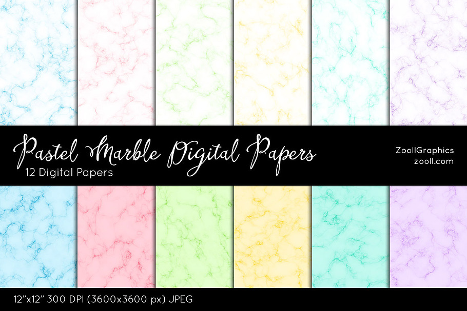 Pastel Marble Digital Papers