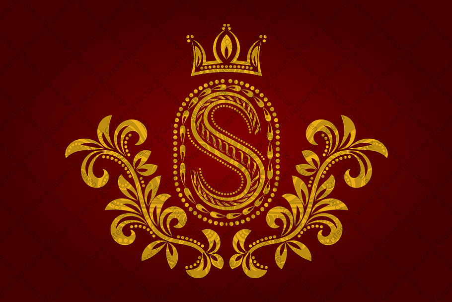 Patterned golden letter S monogram in Logo Templates - product preview 8