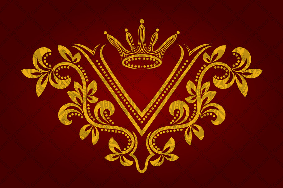Patterned golden letter V monogram in Logo Templates - product preview 8