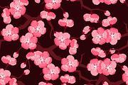 Japanese sakura seamless patterns.