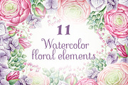 Watercolor hand painted clipart