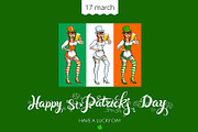 lettering St. Patricks Day girl beer