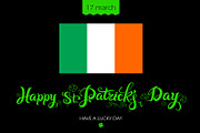 St Patricks Day lettering flag Irish