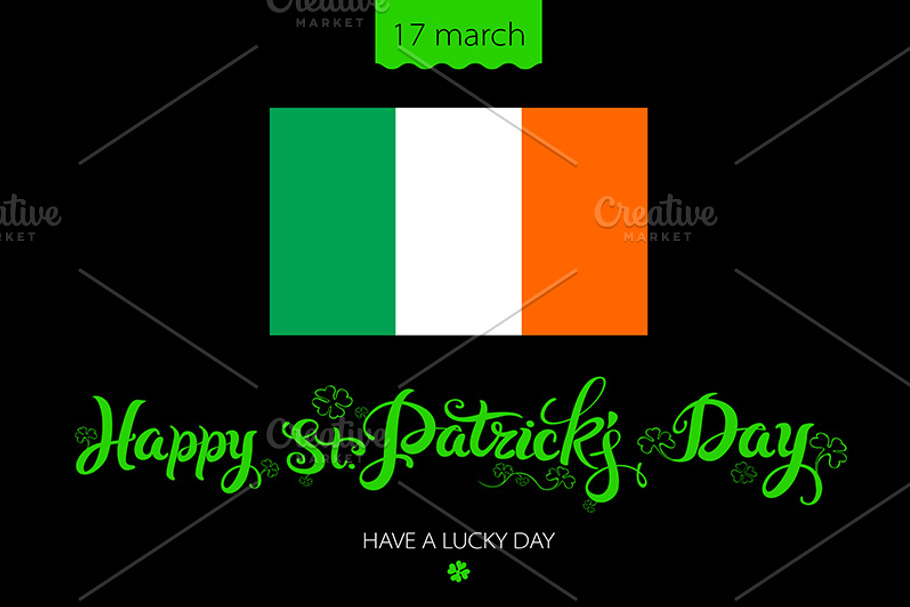 St Patricks Day lettering flag Irish in Graphics - product preview 8