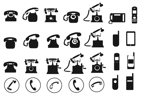 Vector telephone icons set