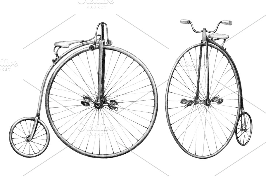 Retro bicycles in Illustrations - product preview 8
