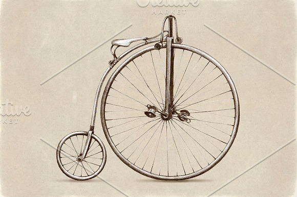 Retro bicycles in Illustrations - product preview 2