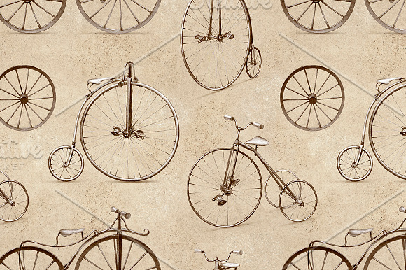 Retro bicycles in Illustrations - product preview 3
