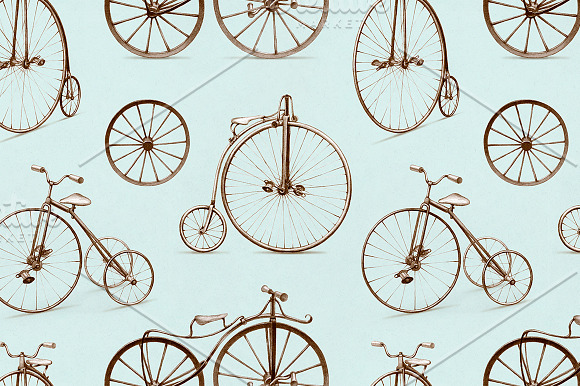 Retro bicycles in Illustrations - product preview 4