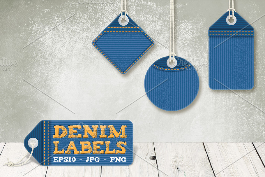 Denim labels in Illustrations - product preview 8
