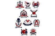 Bowling club emblems and icons