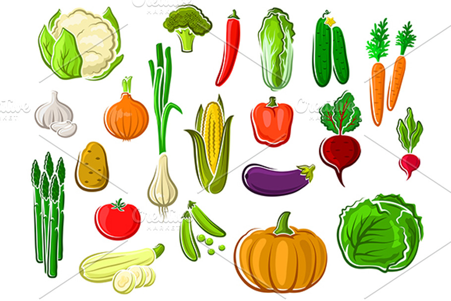 Assorted farm vegetables in Graphics - product preview 8