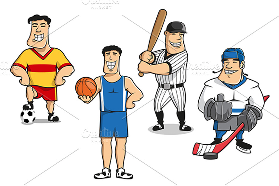 Professional cartoon sportsmen in Graphics - product preview 8
