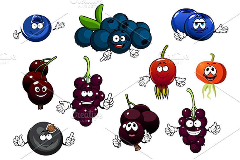 Currant, blueberry, briar berries in Graphics - product preview 8