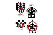 Chess game icons with chessmen