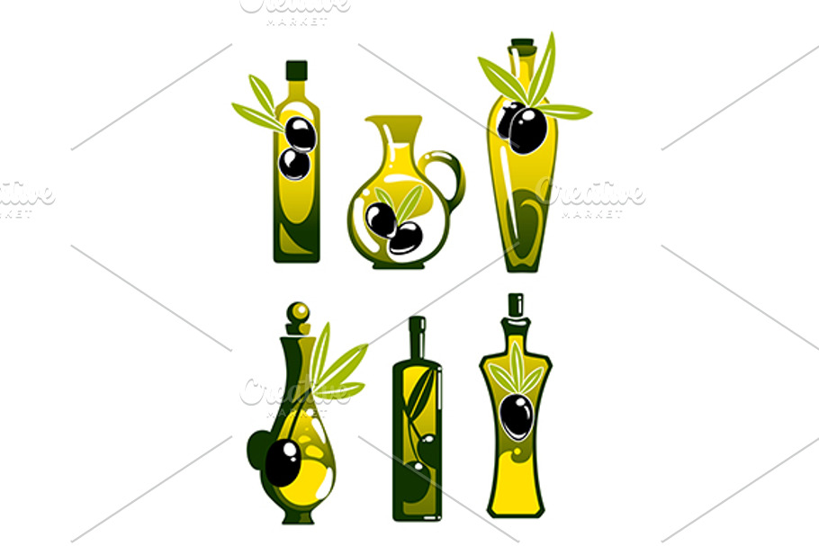 Olive oil in bottles and jug in Graphics - product preview 8