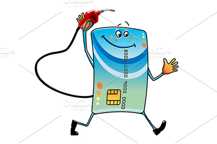 Credit card with gasoline pump in Graphics - product preview 8
