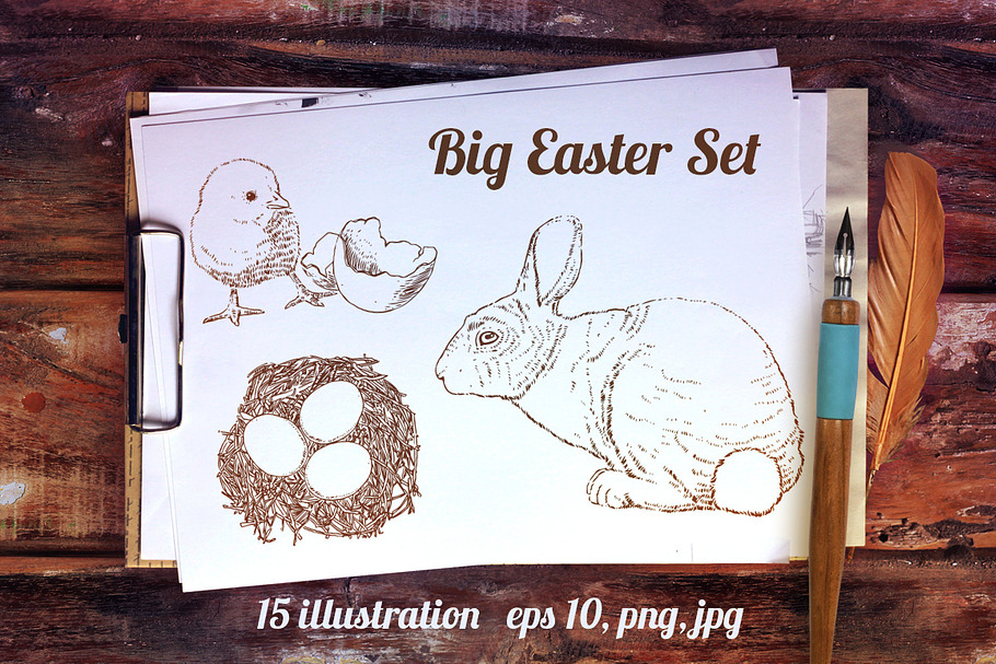 Big Easter Set in Illustrations - product preview 8