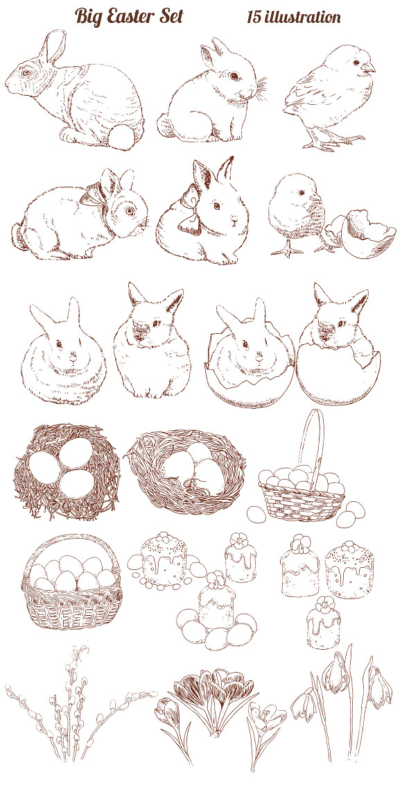 Big Easter Set in Illustrations - product preview 2