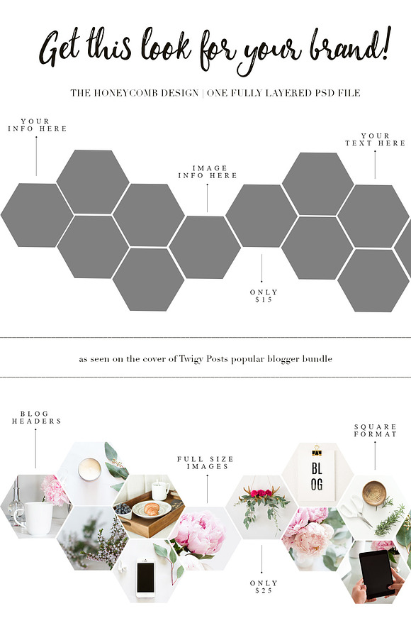 PSD Honeycombe Template in Presentation Templates - product preview 2