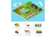 3d Icon Flat Farm Agriculture