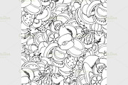 Vector Seamless Pattern of fruits