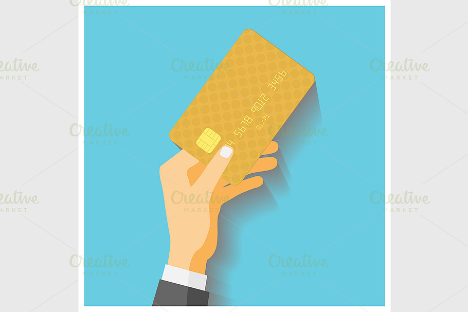 Hand hold credit card in Illustrations - product preview 8