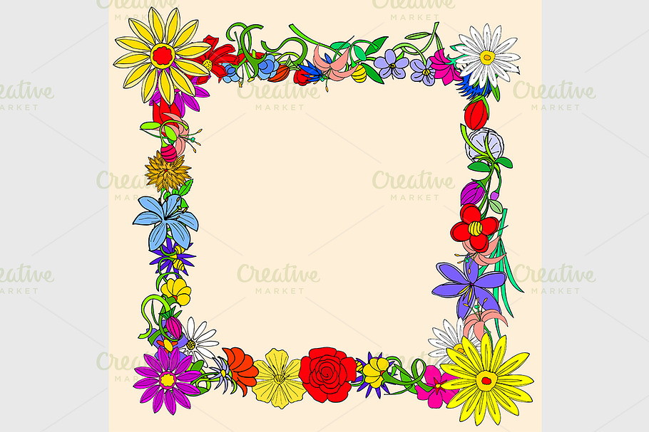 frame flowers in Illustrations - product preview 8