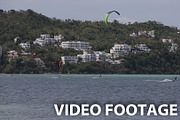 Kitesurfing on island