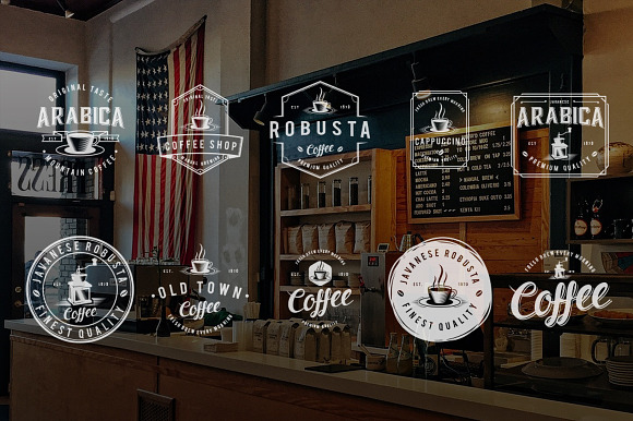 10 Vintage Coffee Logo Badges in Logo Templates - product preview 1