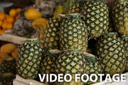 Fresh pineapples in market