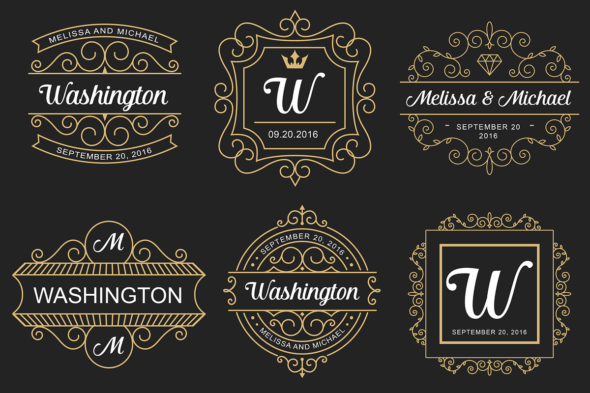 6 Wedding Monogram Logo Templates in Wedding Templates - product preview 8
