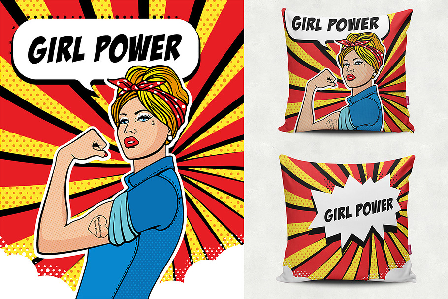 Pop art Factory Girl in Illustrations - product preview 8