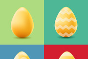 Happy Easter set with colored eggs